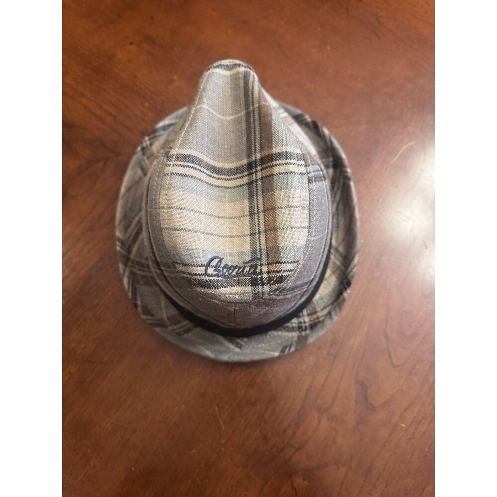 GOORIN BROS Mens Medium Multicolor Plaid Classic Fedora Brim Banded Hat 9"